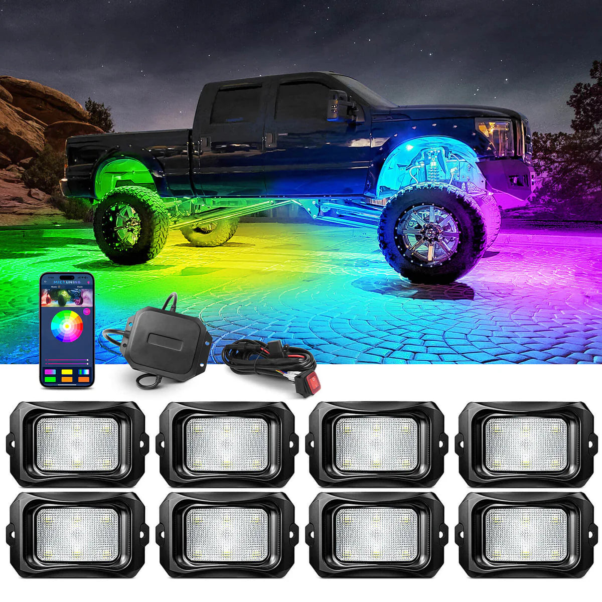 LitGlow Pro RGB IC Rock Light Kit (2-24 Pods)