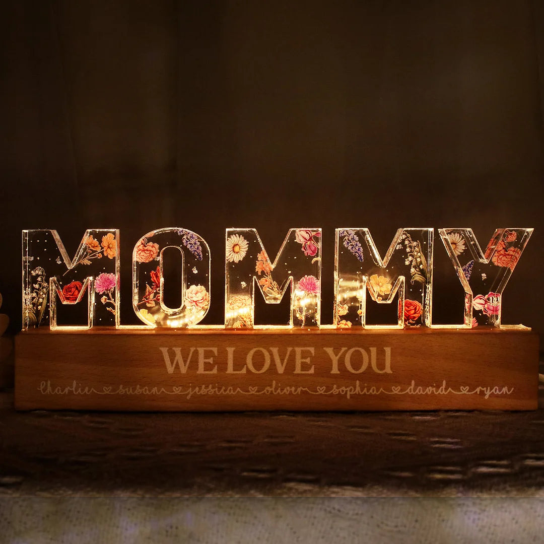 Flower Printed LED Night Light for Mom