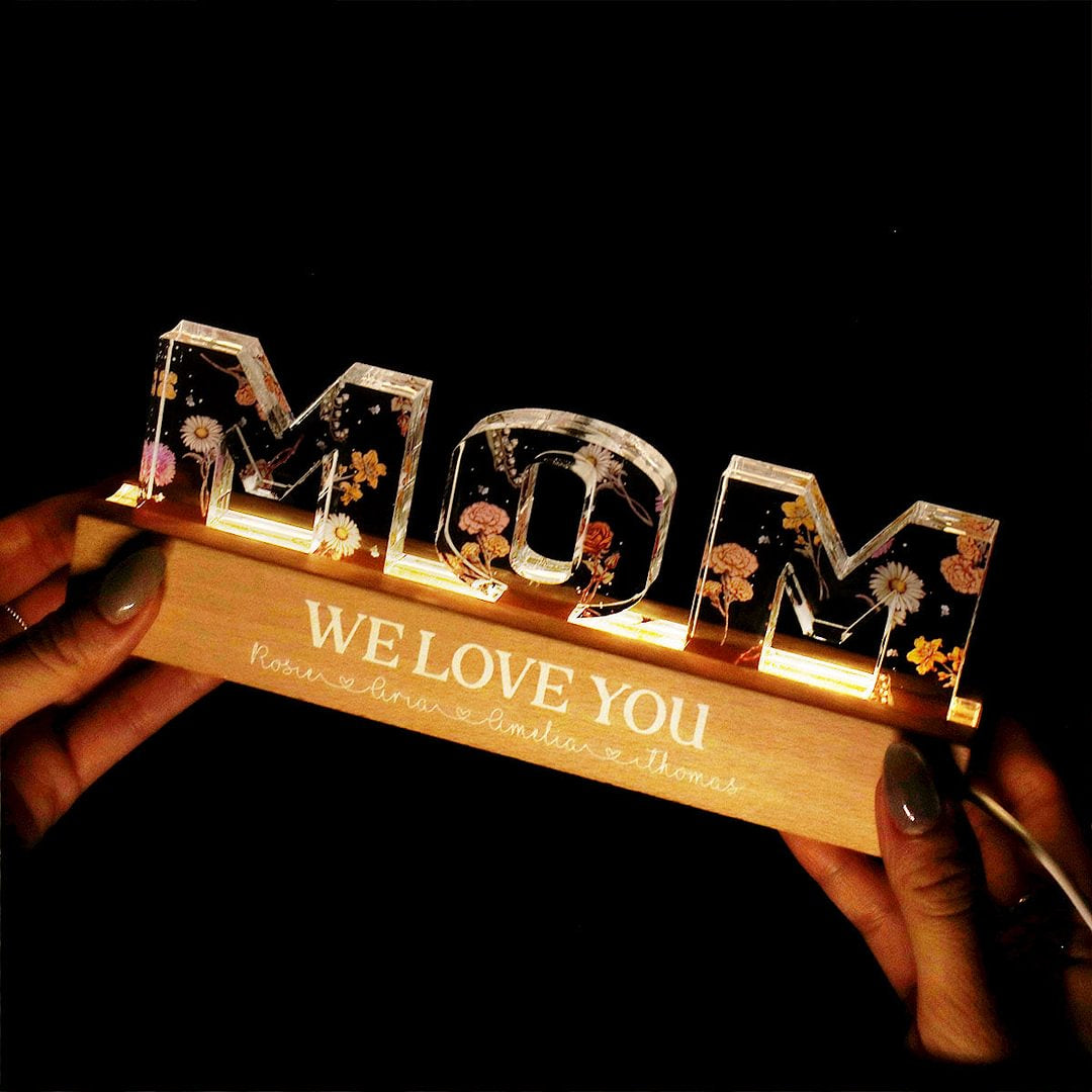 Flower Printed LED Night Light for Mom