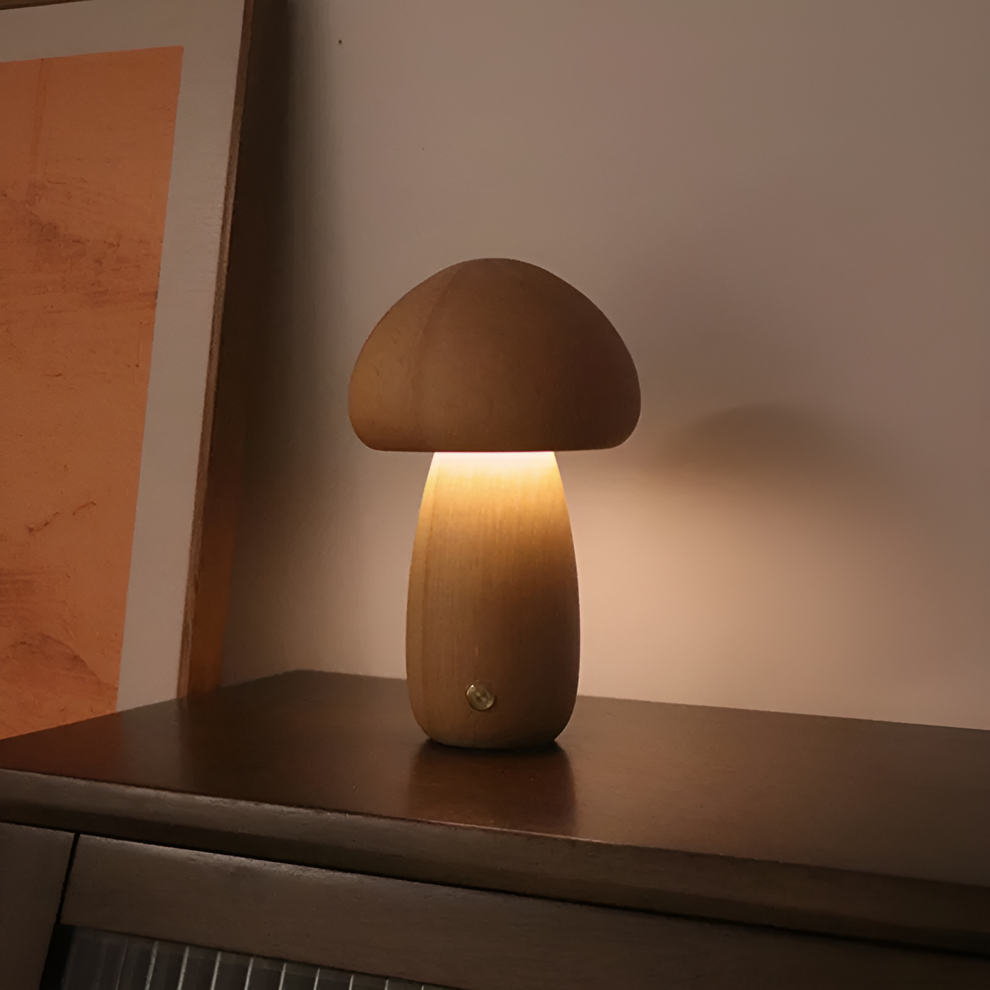 Wooden Cute Mushroom Lamp