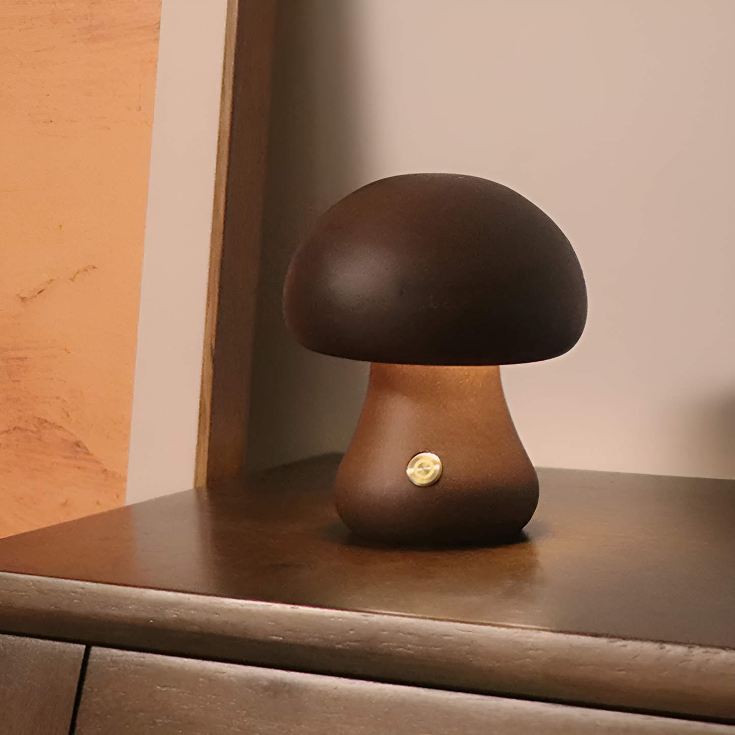 Wooden Cute Mushroom Lamp