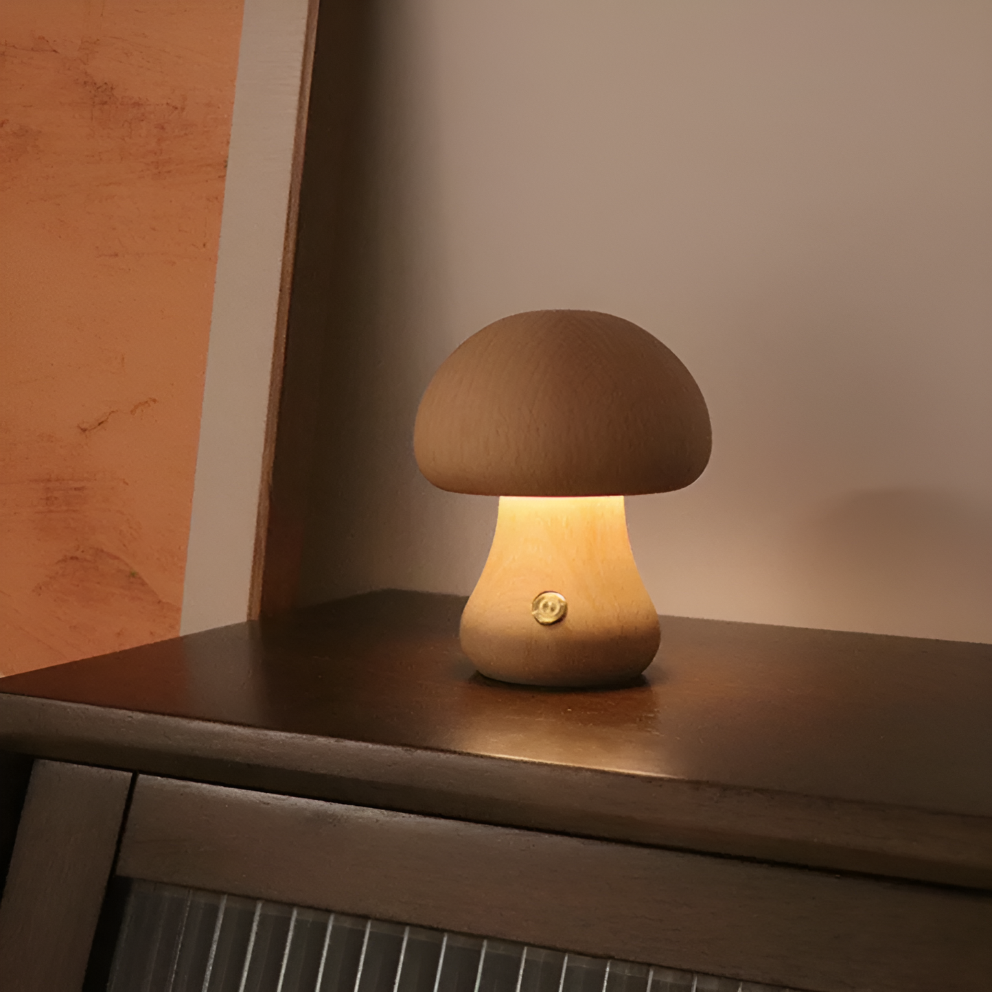 Wooden Cute Mushroom Lamp
