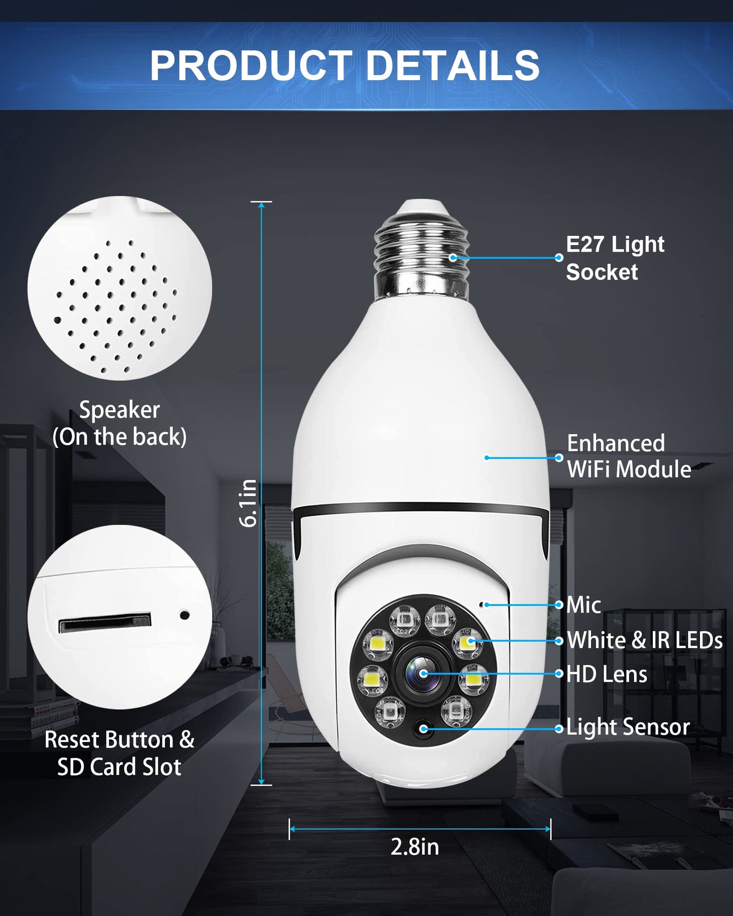 LitLamp™ 360° Lamp Bulb Camera