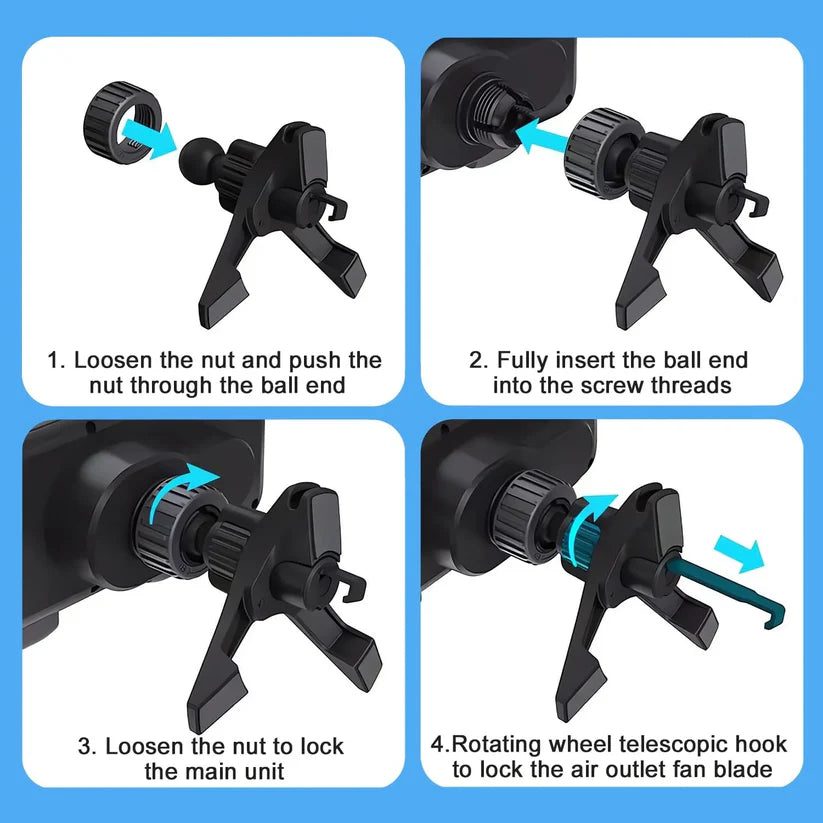 2-in-1 Fast Charging Smartphone/Tablet Car Holder