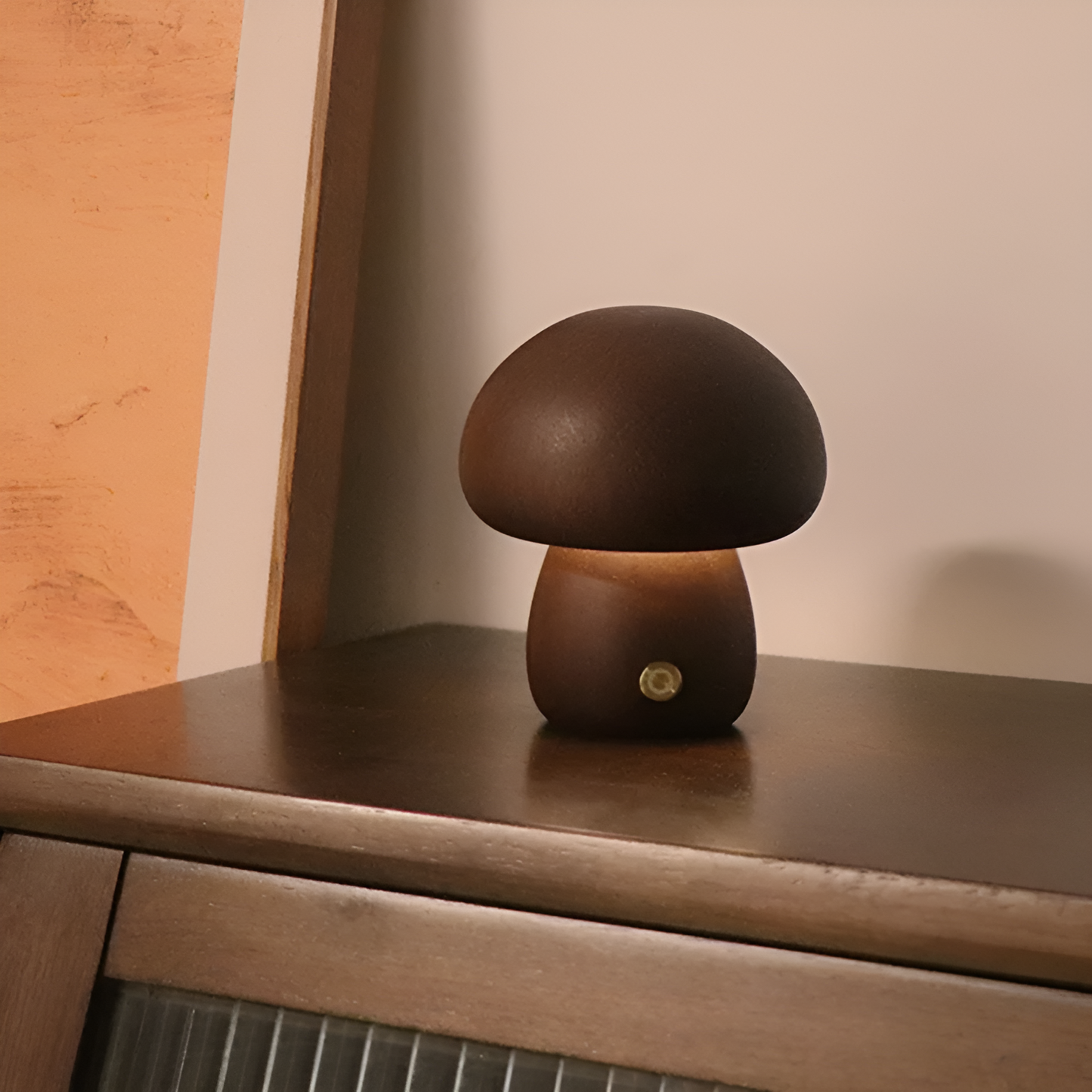 Wooden Cute Mushroom Lamp