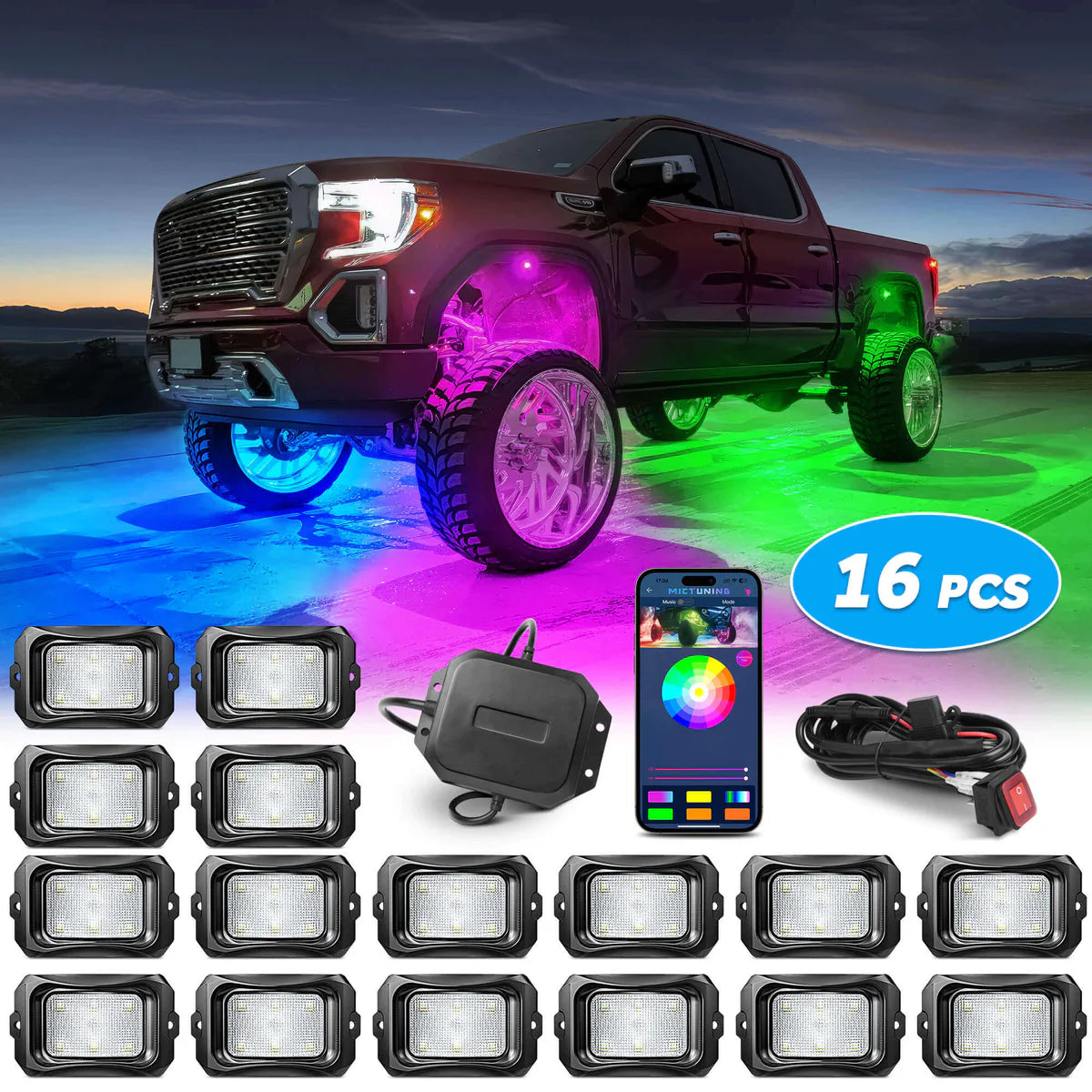 LitGlow Pro RGB IC Rock Light Kit (2-24 Pods)