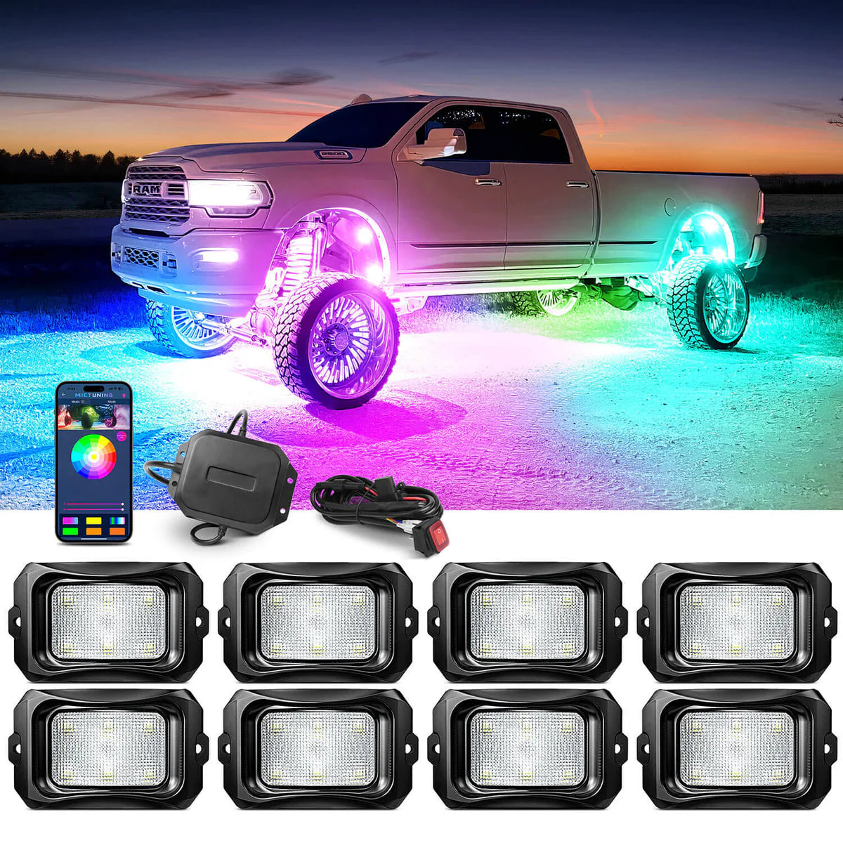 LitGlow Pro RGB IC Rock Light Kit (2-24 Pods)