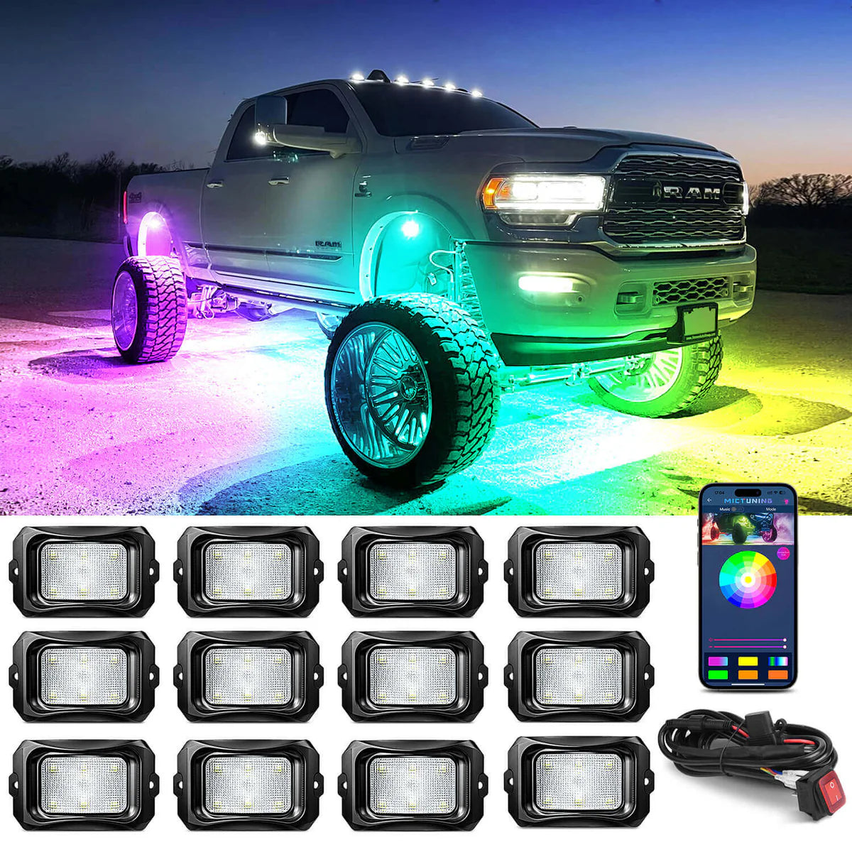 LitGlow Pro RGB IC Rock Light Kit (2-24 Pods)