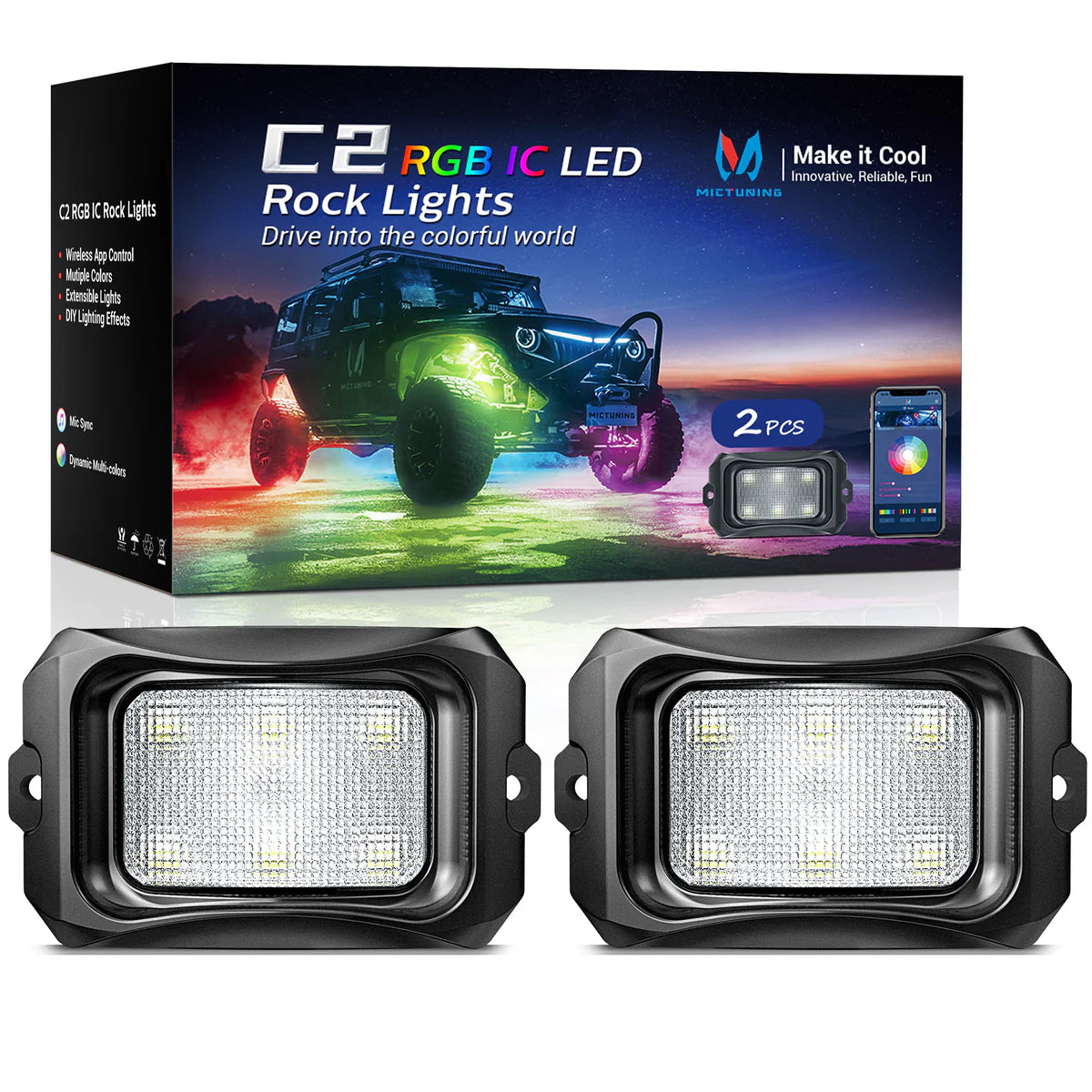 LitGlow Pro RGB IC Rock Light Kit (2-24 Pods)