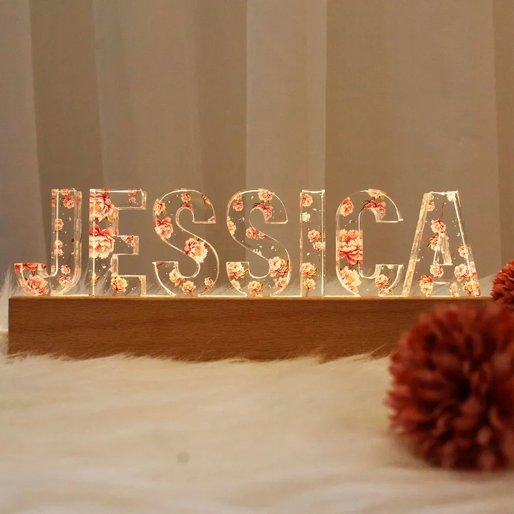 Flower Printed LED Night Light for Mom