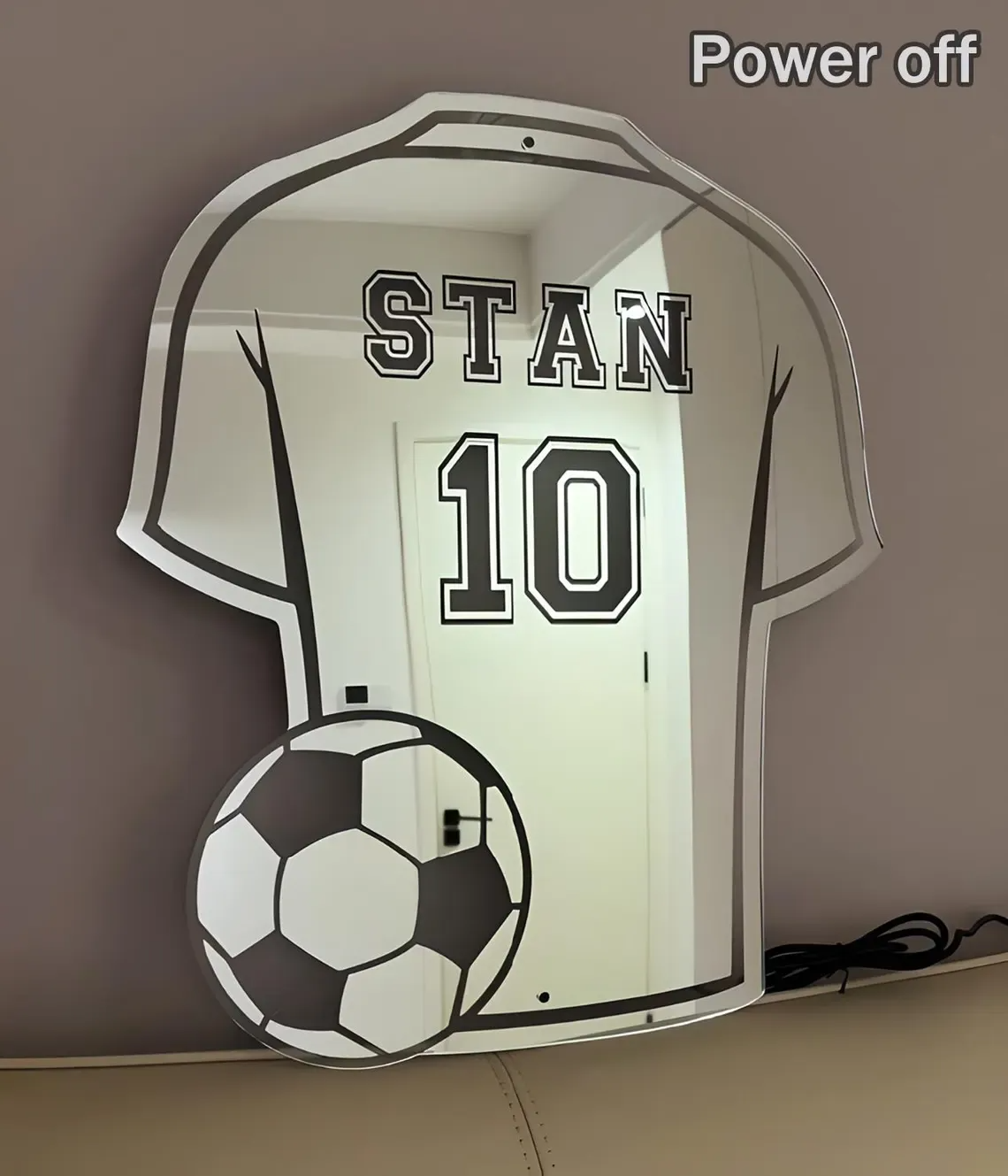 Custom Jersey Mirror with Name and LED Lighting