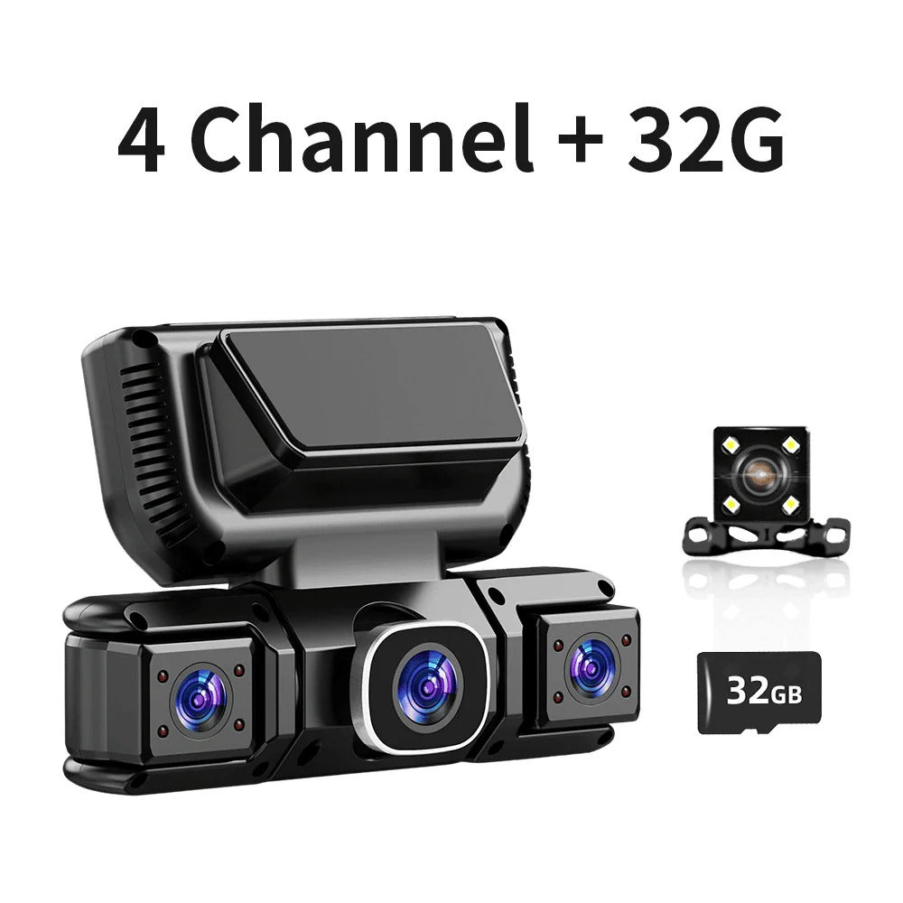 4-channel dash camera kit with 32GB card
