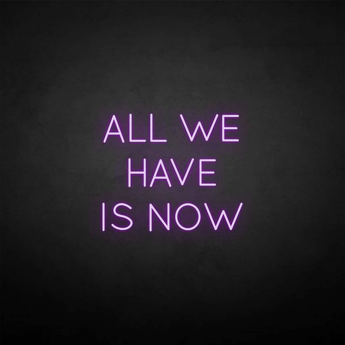 'All we have is now' neon sign