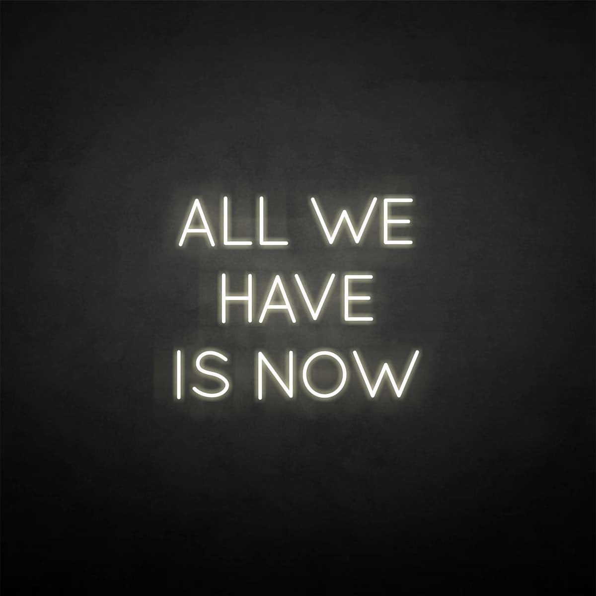 'All we have is now' neon sign