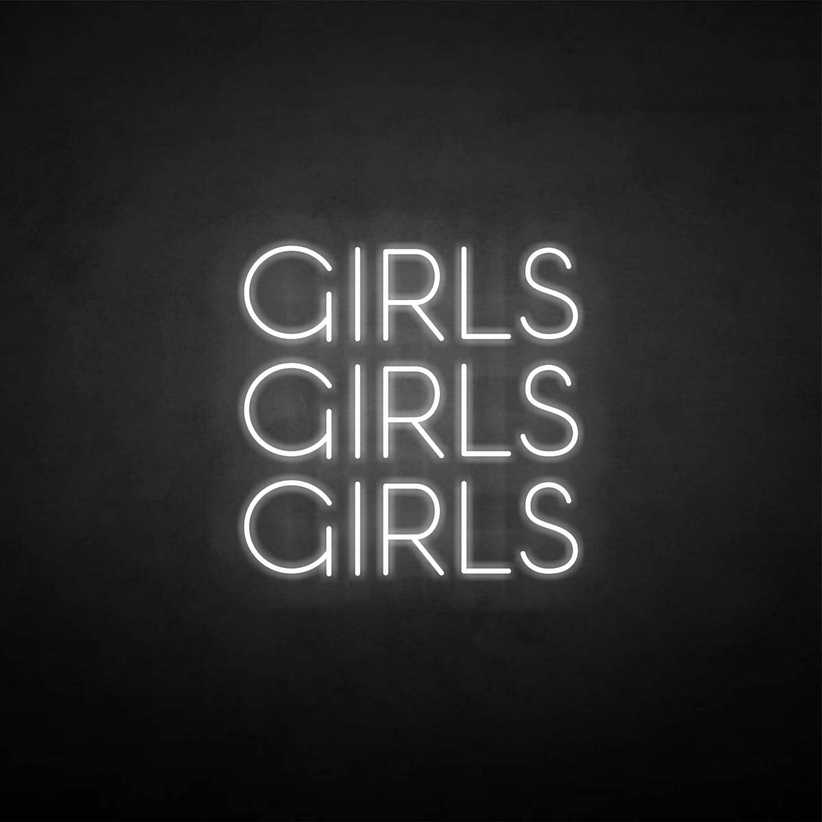 'girls girls girls' neon sign