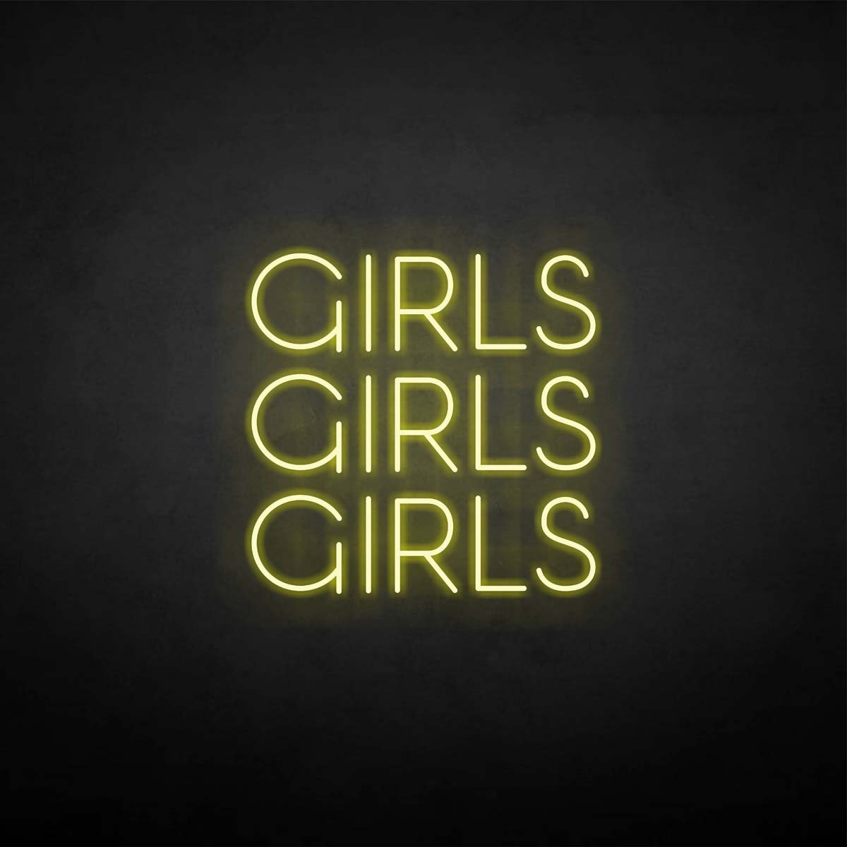 'girls girls girls' neon sign