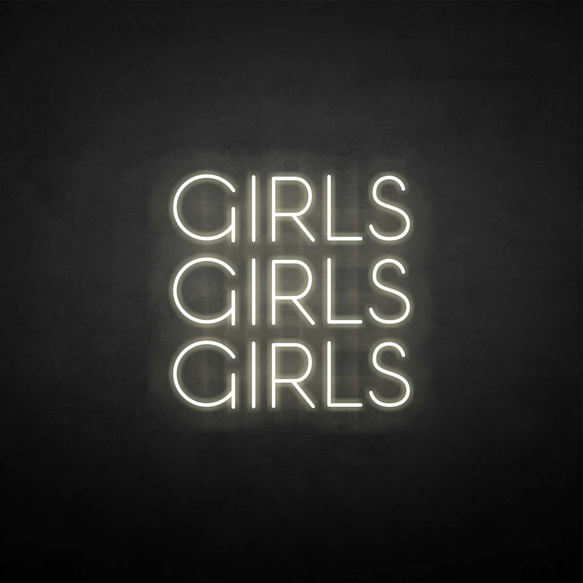 'girls girls girls' neon sign