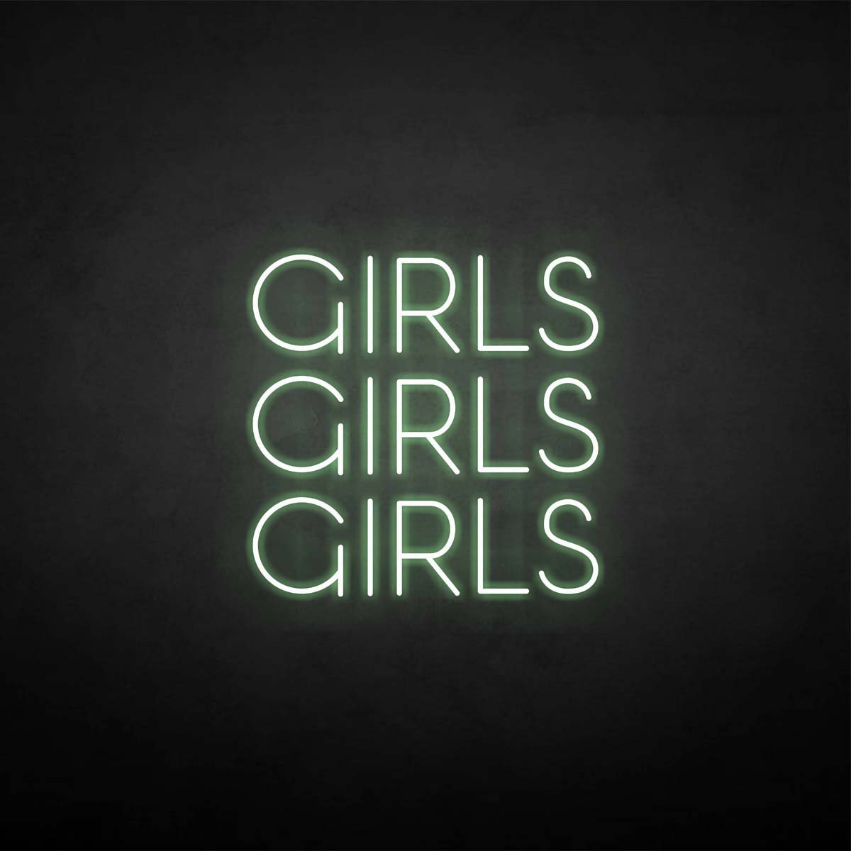 'girls girls girls' neon sign