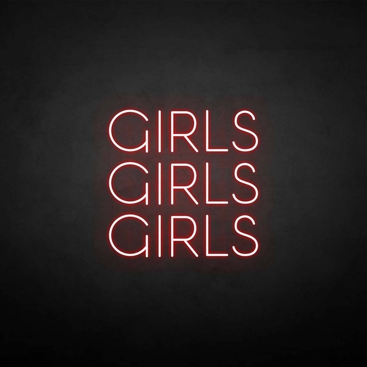 'girls girls girls' neon sign