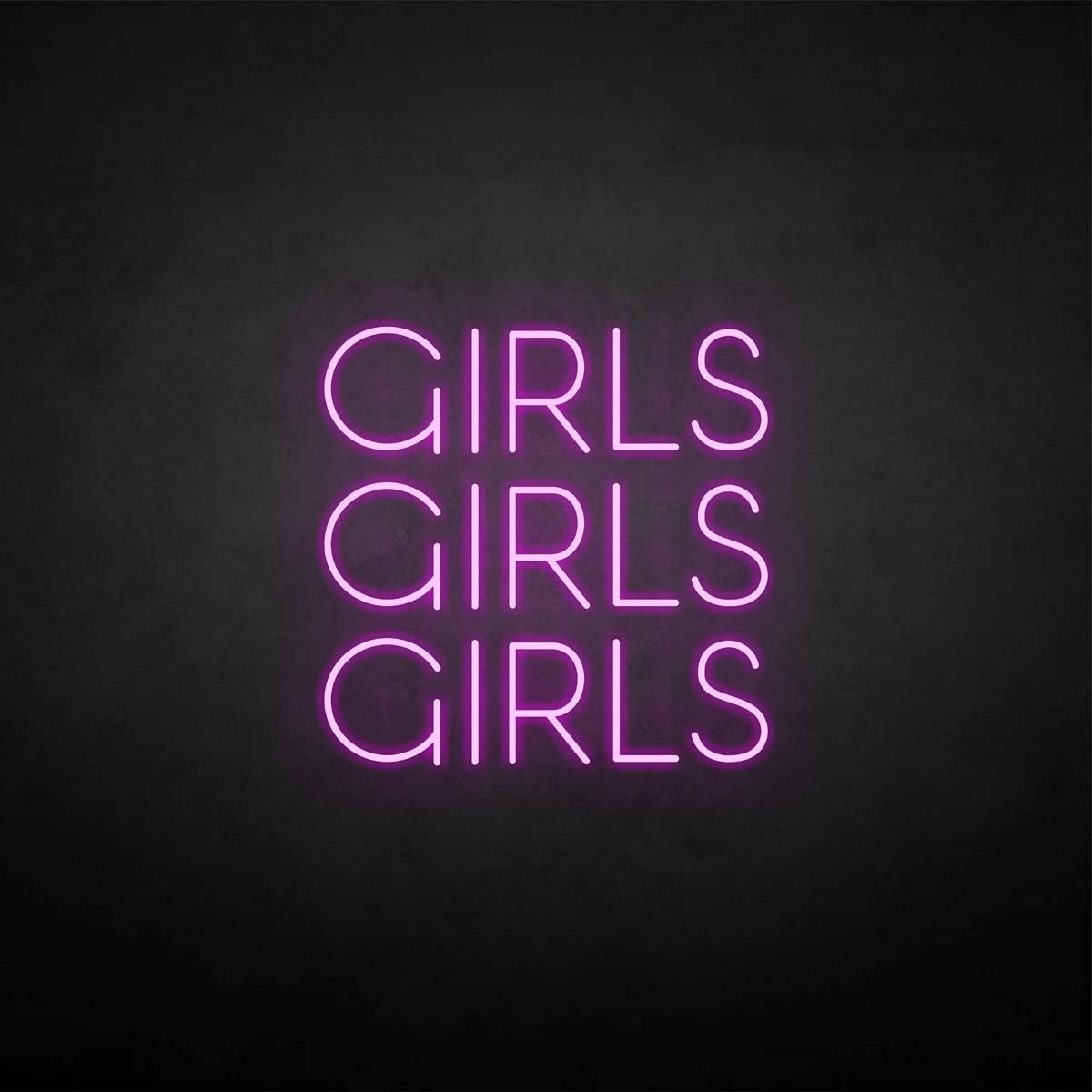 'girls girls girls' neon sign