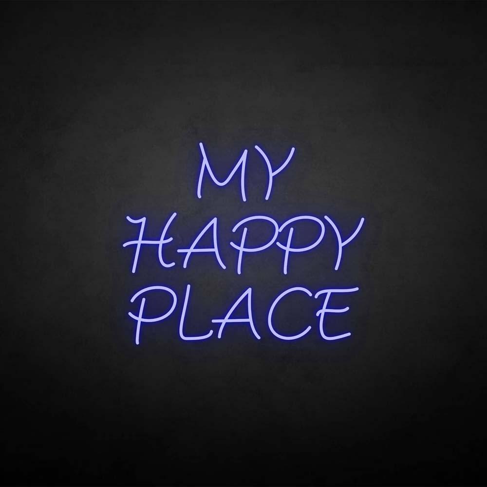 'MY HAPPY PLACE' neon sign
