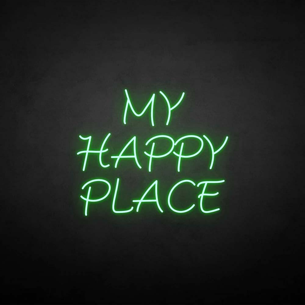 'MY HAPPY PLACE' neon sign