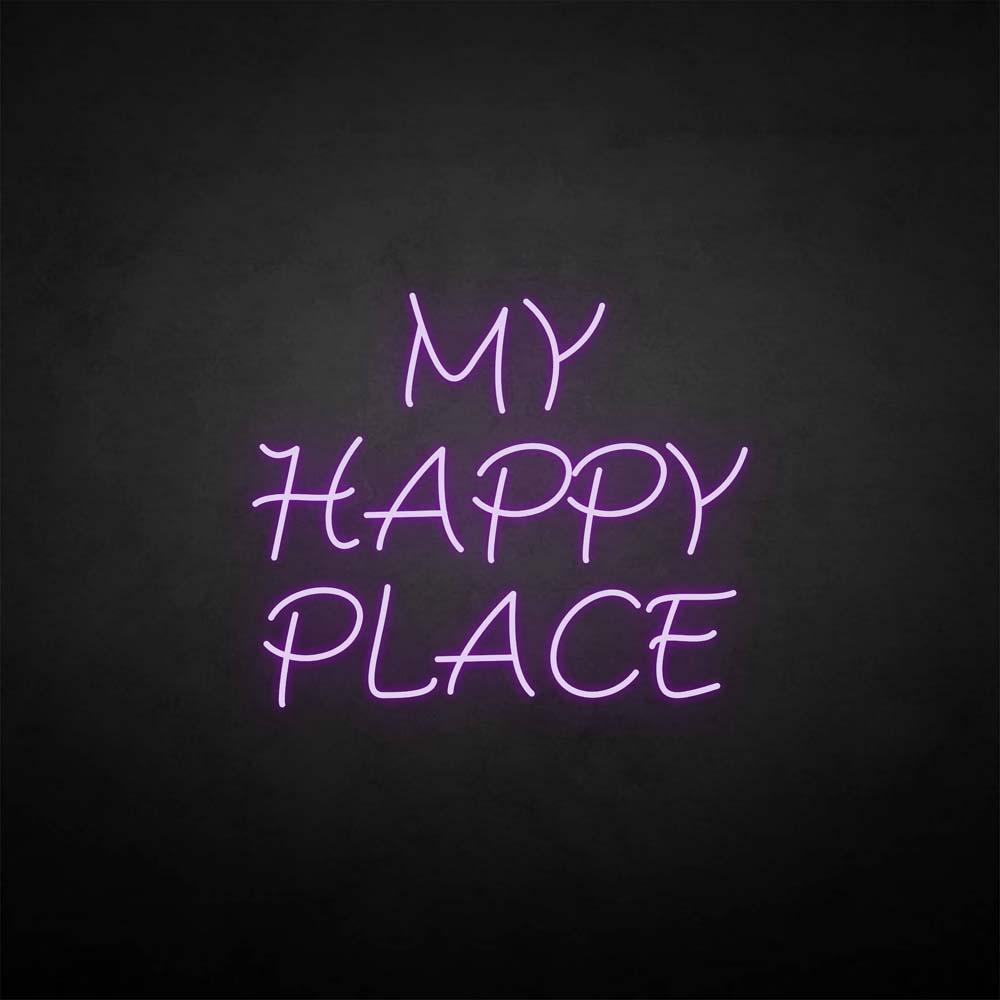 'MY HAPPY PLACE' neon sign