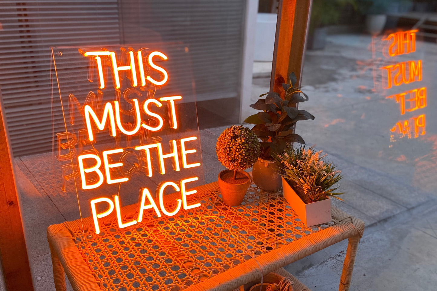 'THIS MUST BE THE PLACE' neon sign