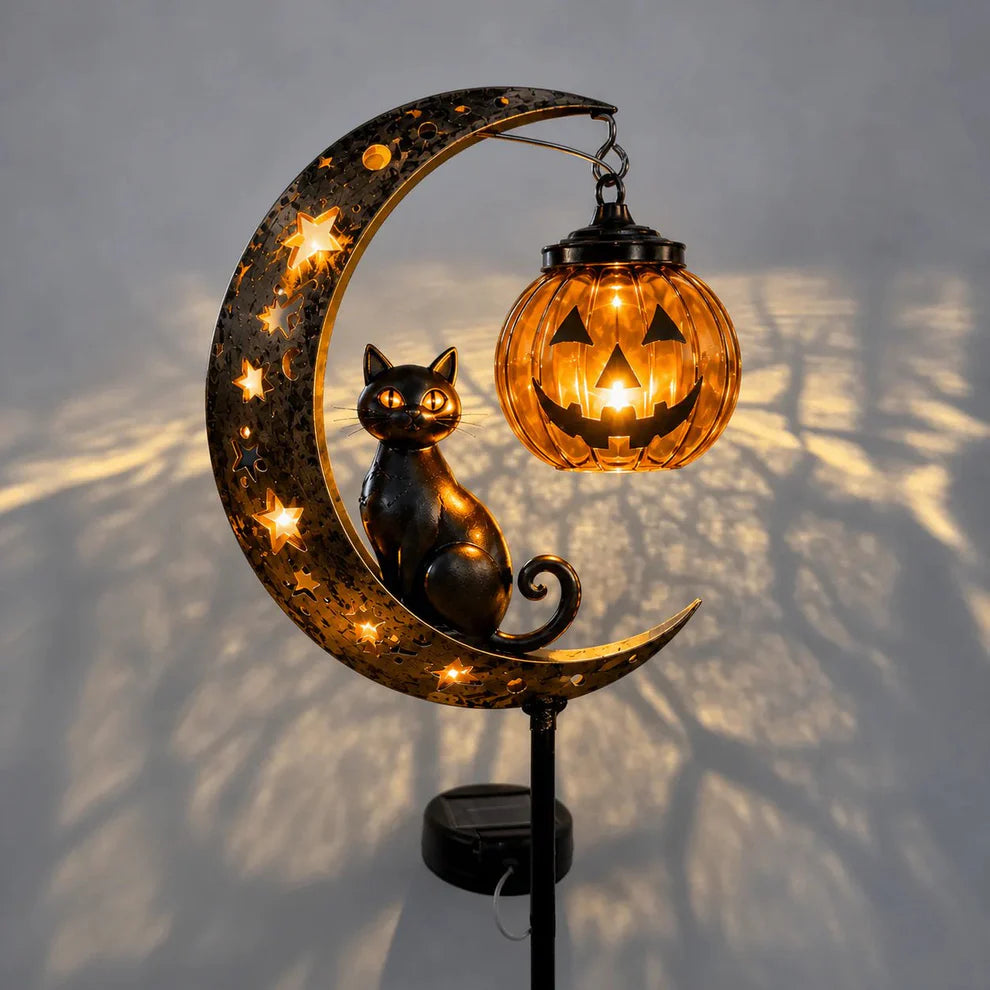 Halloween Pumpkin Moon Garden Stake Light