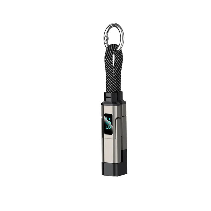 4-in-1 Smart Display Keychain Charging Cable