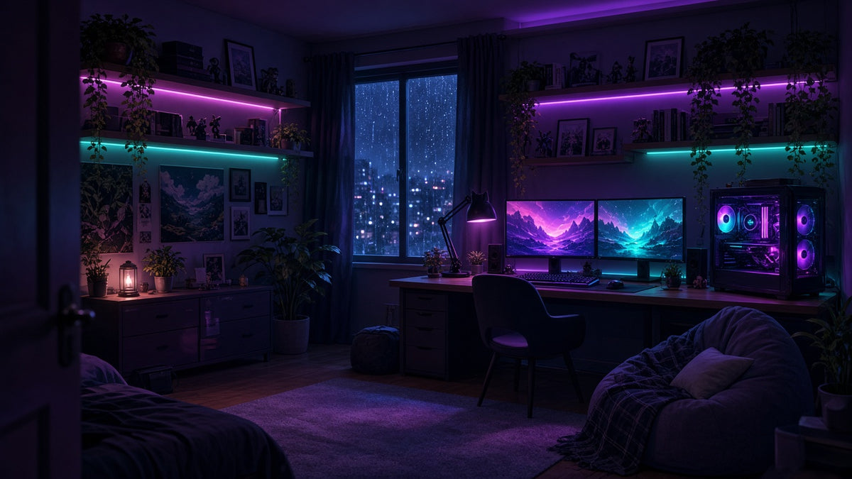 Glow Room anime-style wall art