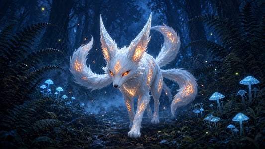Ember Fox Spirit anime-style wall art