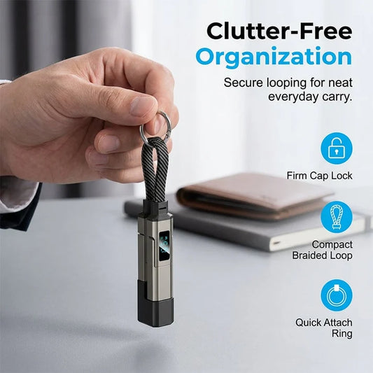 4-in-1 Smart Display Keychain Charging Cable