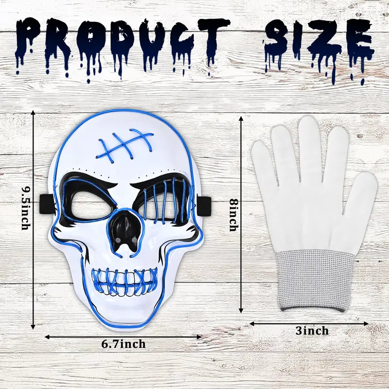 Spooky LED Glowing Skeleton Mask for Halloween Party