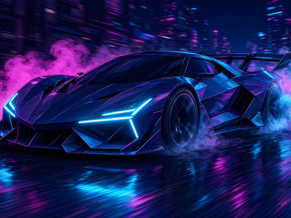 Midnight Drift wall art, 12x9 print