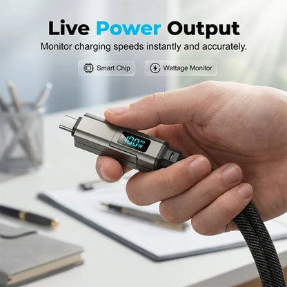 4-in-1 Smart Display Keychain Charging Cable