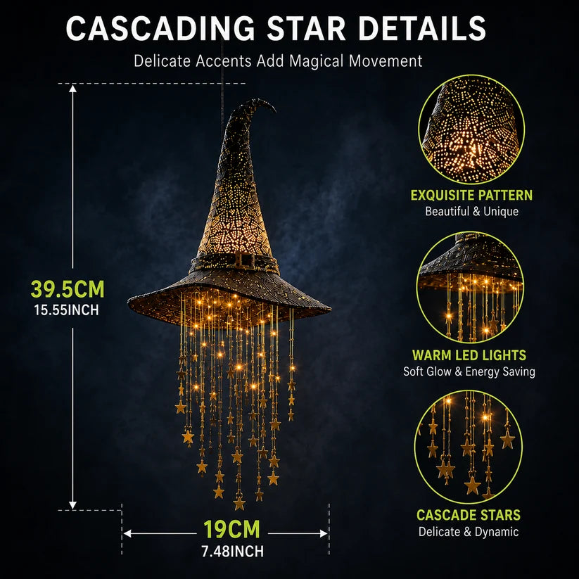 Lighted Witch Hat Hanging Chime