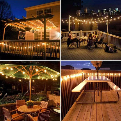 LED Solar / USB Dual Power "Festoon" Globe String Lights