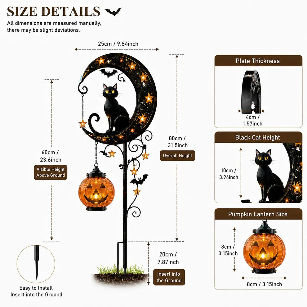 Halloween Pumpkin Moon Garden Stake Light