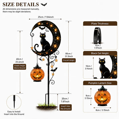 Halloween Pumpkin Moon Garden Stake Light