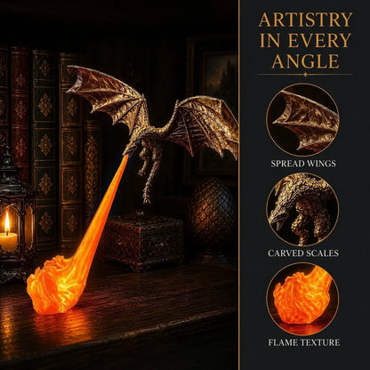 3D Fire-Breathing Dragon with Glowing Flame