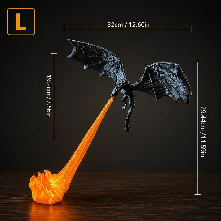 3D Fire-Breathing Dragon with Glowing Flame