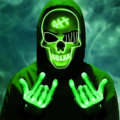 Spooky LED Glowing Skeleton Mask for Halloween Party