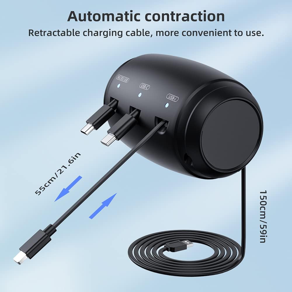 3-in-1 Retractable Backseat Charger