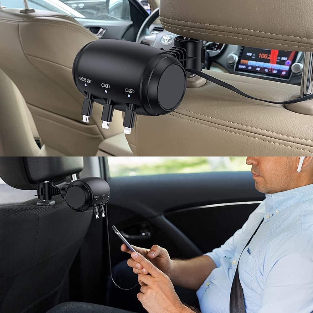 3-in-1 Retractable Backseat Charger