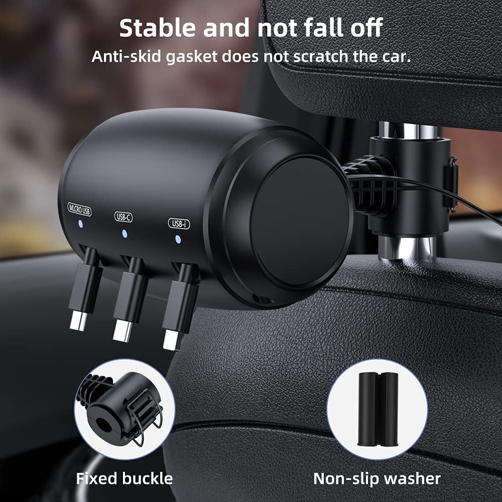 3-in-1 Retractable Backseat Charger