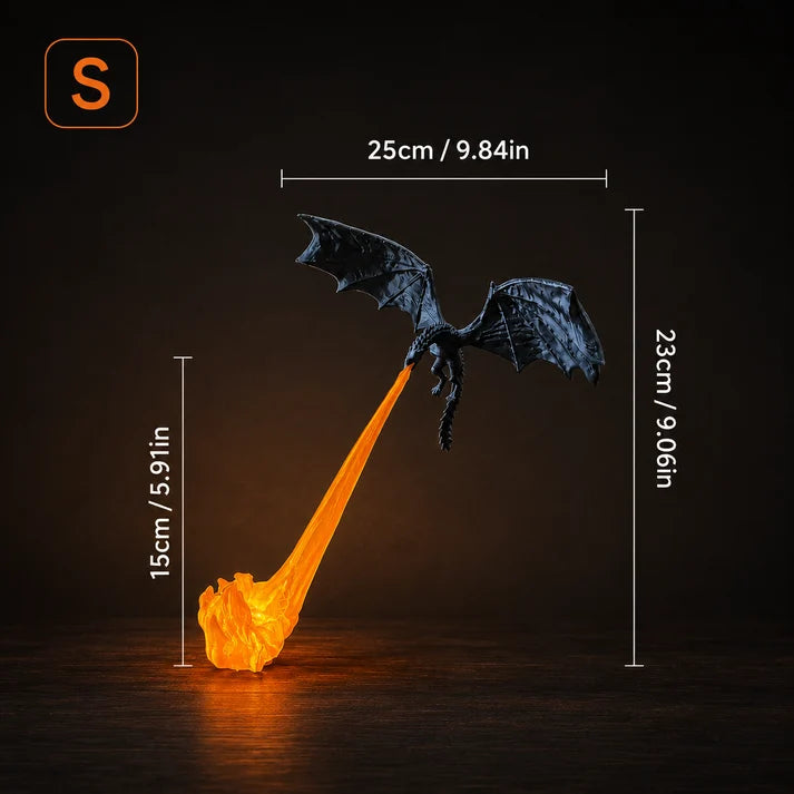 3D Fire-Breathing Dragon with Glowing Flame