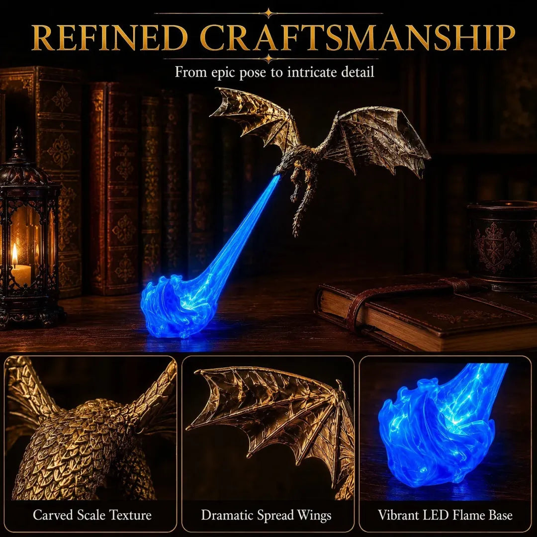 3D Fire-Breathing Dragon with Glowing Flame