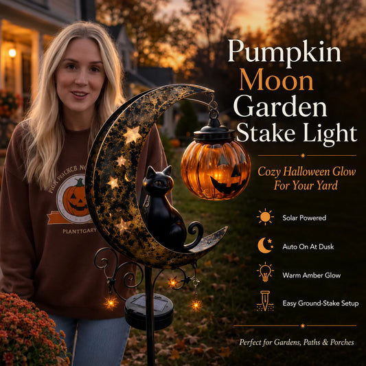 Halloween Pumpkin Moon Garden Stake Light