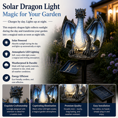 Solar Dragon Garden Figure with LED Light